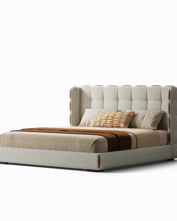 Grid Tufted Upholstered Bed
