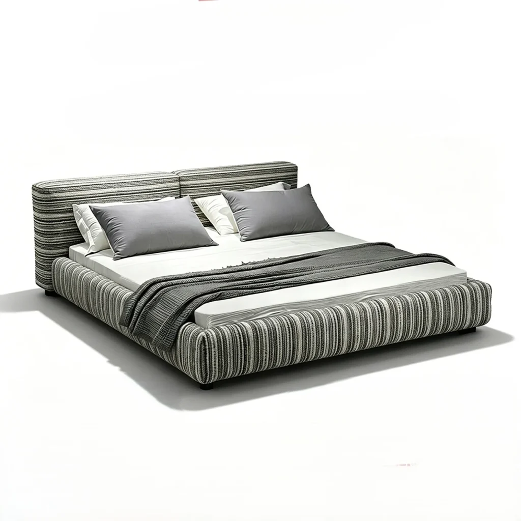 Striped Low Platform Bed