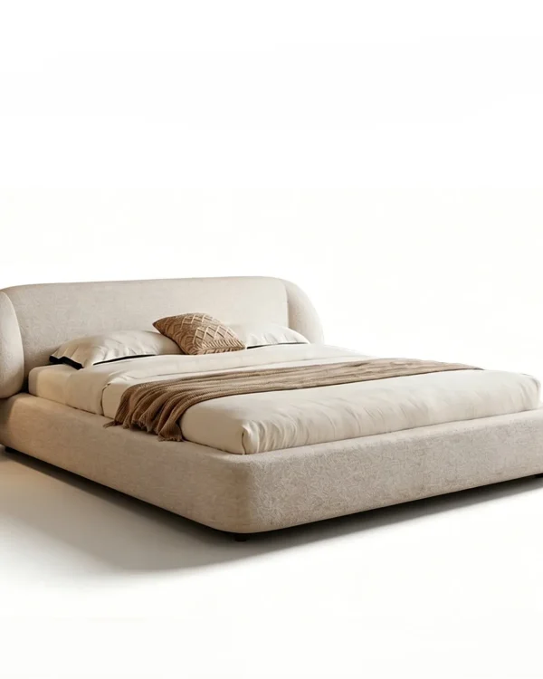 Rounded Bolster Upholstered Bed
