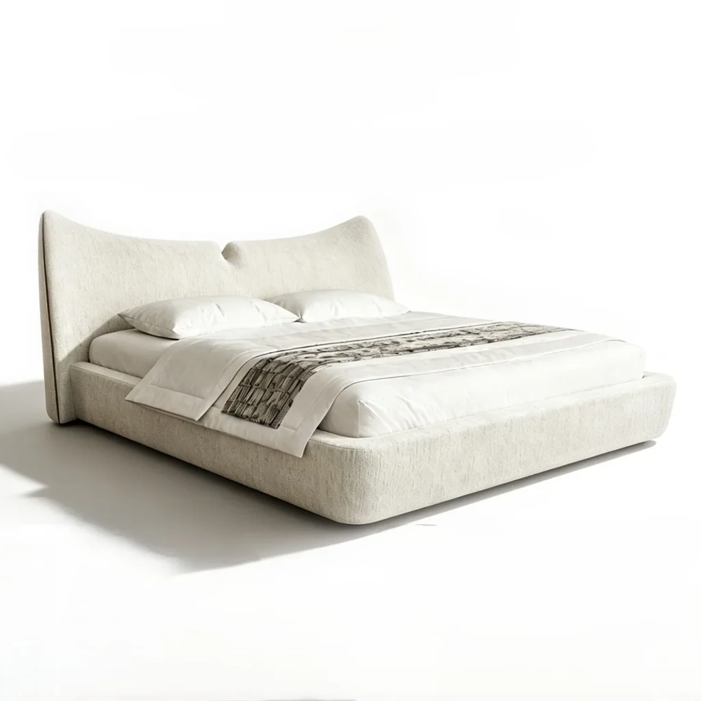 Curved Pillow Upholstered Bed