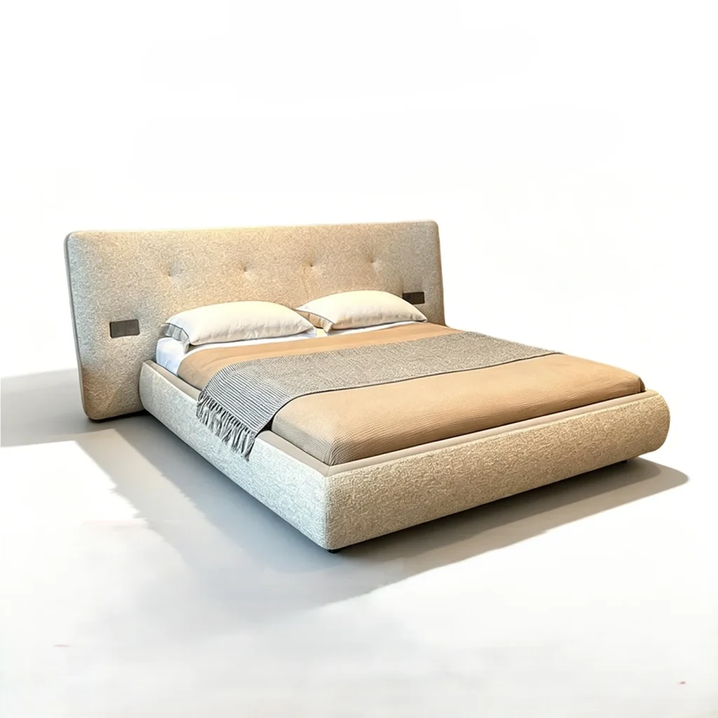 Wide Panel Upholstered Bed