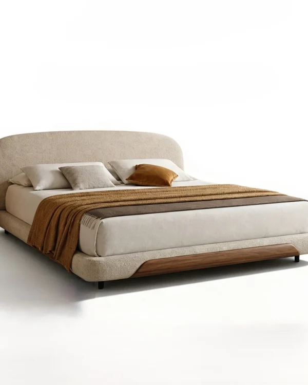 Rounded Upholstered Platform Bed