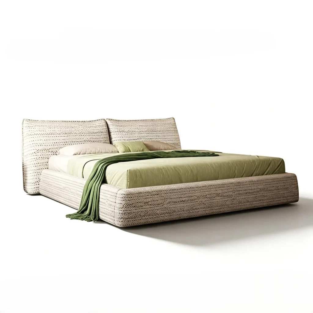 Textured Low Platform Bed