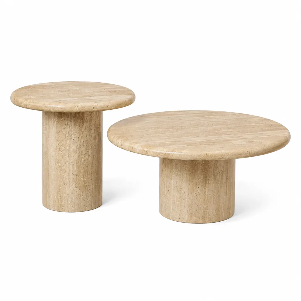 Travertine Nesting Coffee Table Set