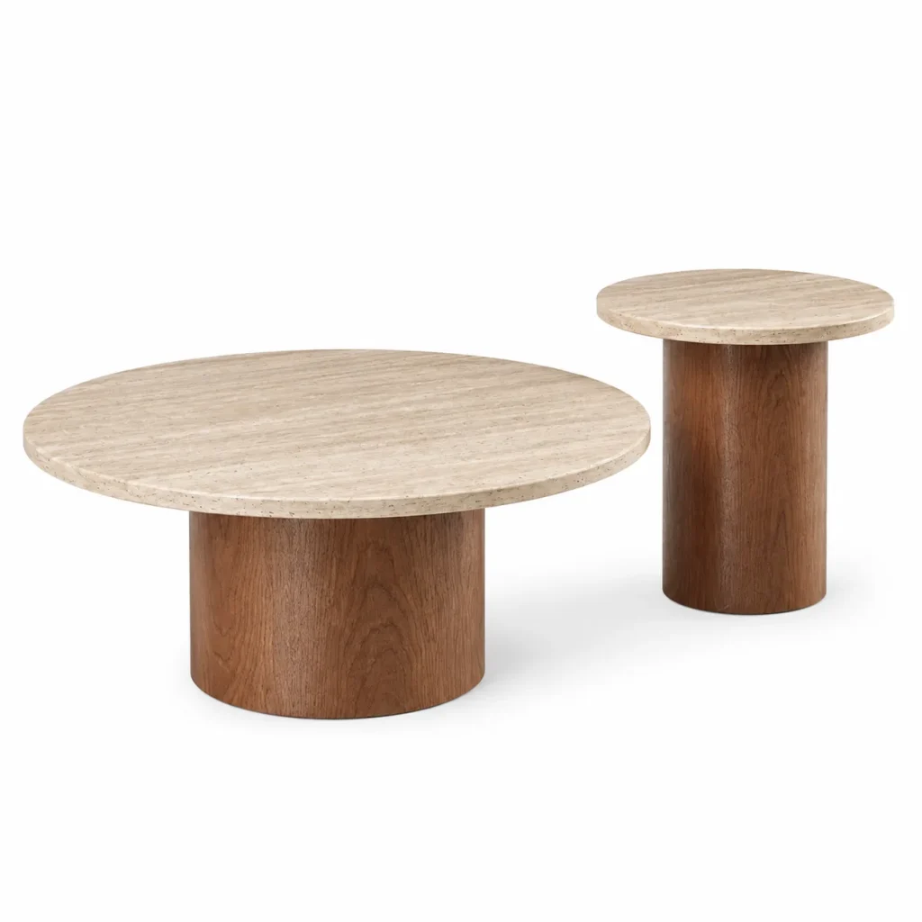 Sculptural Stone Coffee Table Set