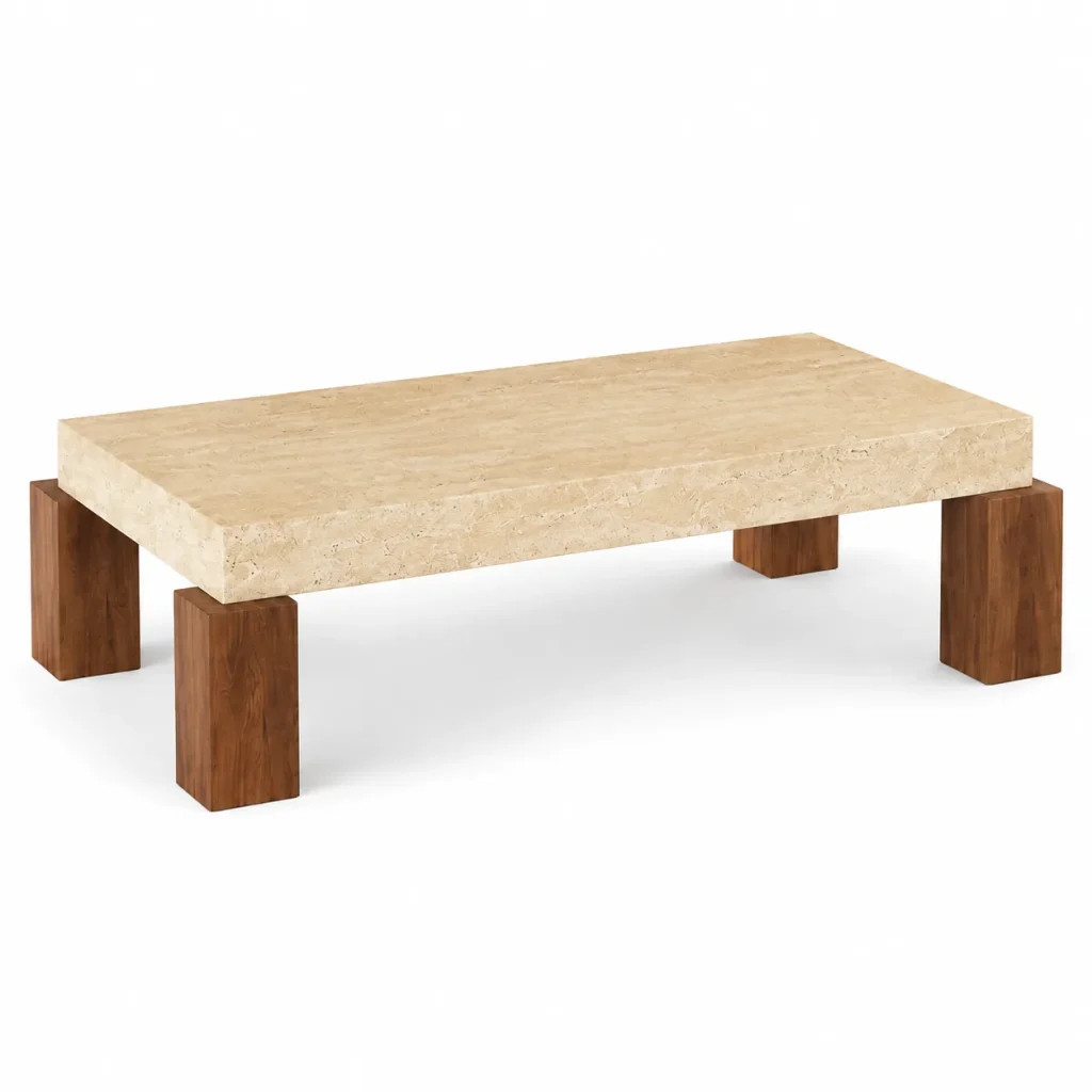 Rectangular Travertine Coffee Table