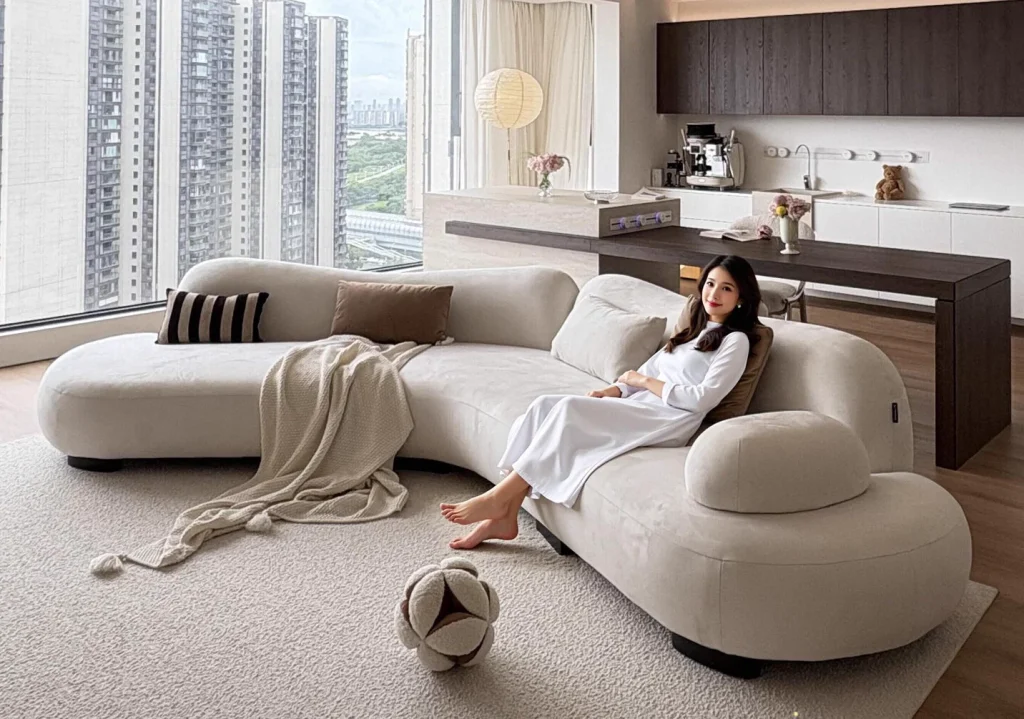 Organic Curved Sectional Sofa