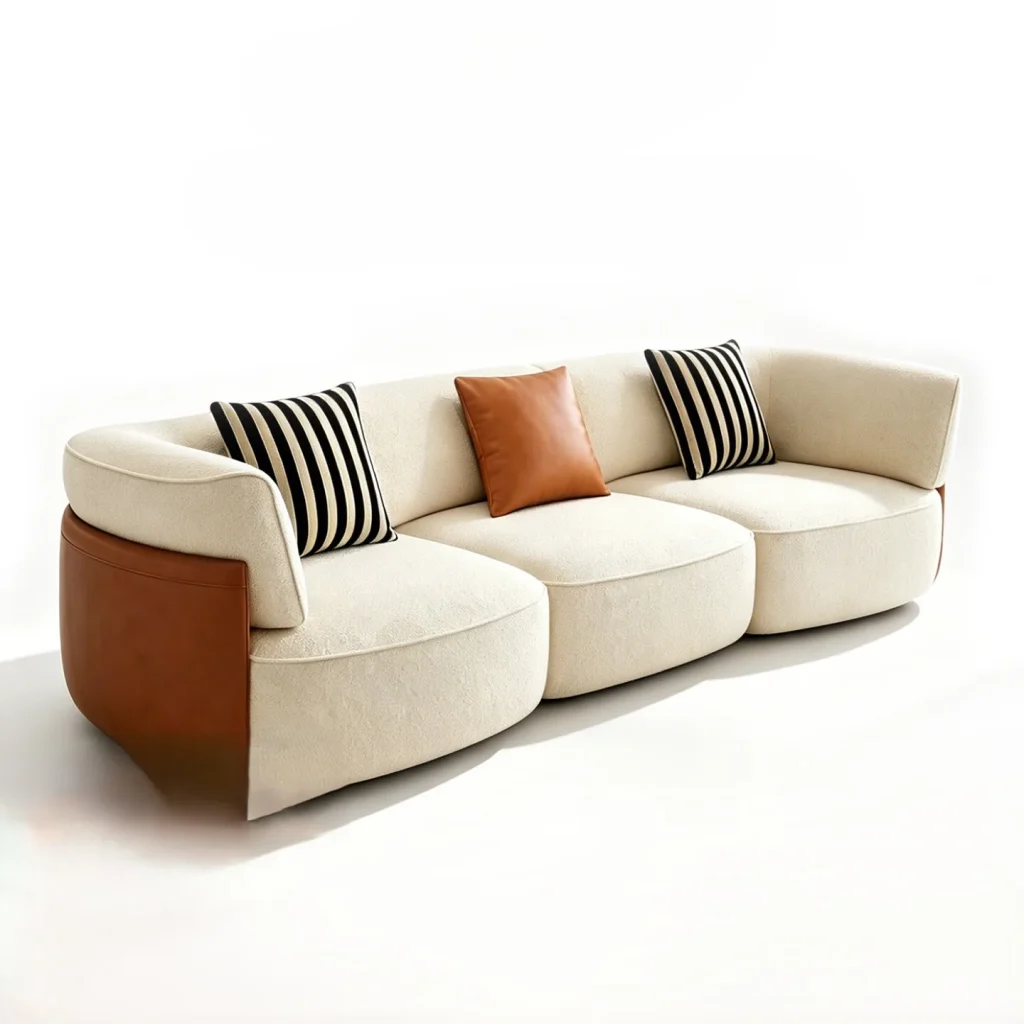 Contrast Panel Curved Sofa