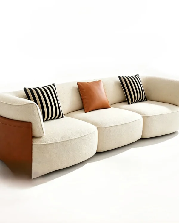 Contrast Panel Curved Sofa