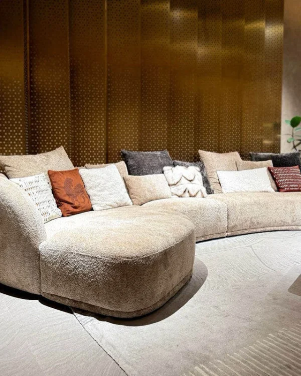 Curved Bouclé Modular Sectional Sofa
