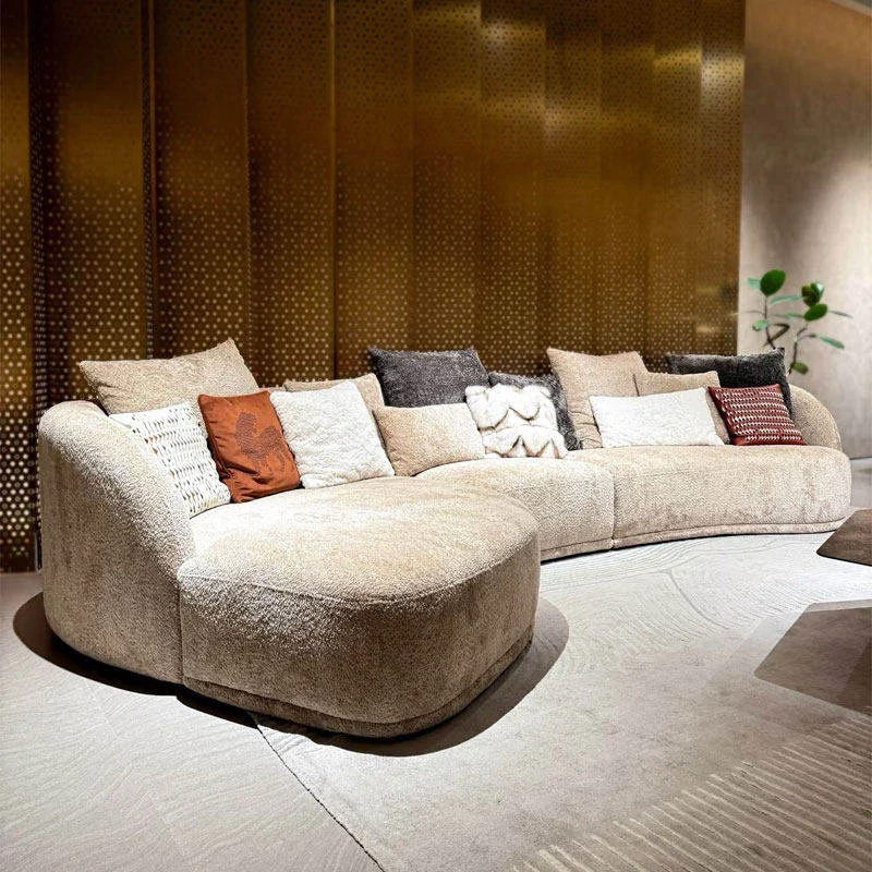 Curved Bouclé Modular Sectional Sofa