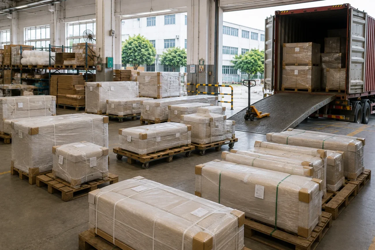 Outdoor furniture packing shipping and delivery preparation