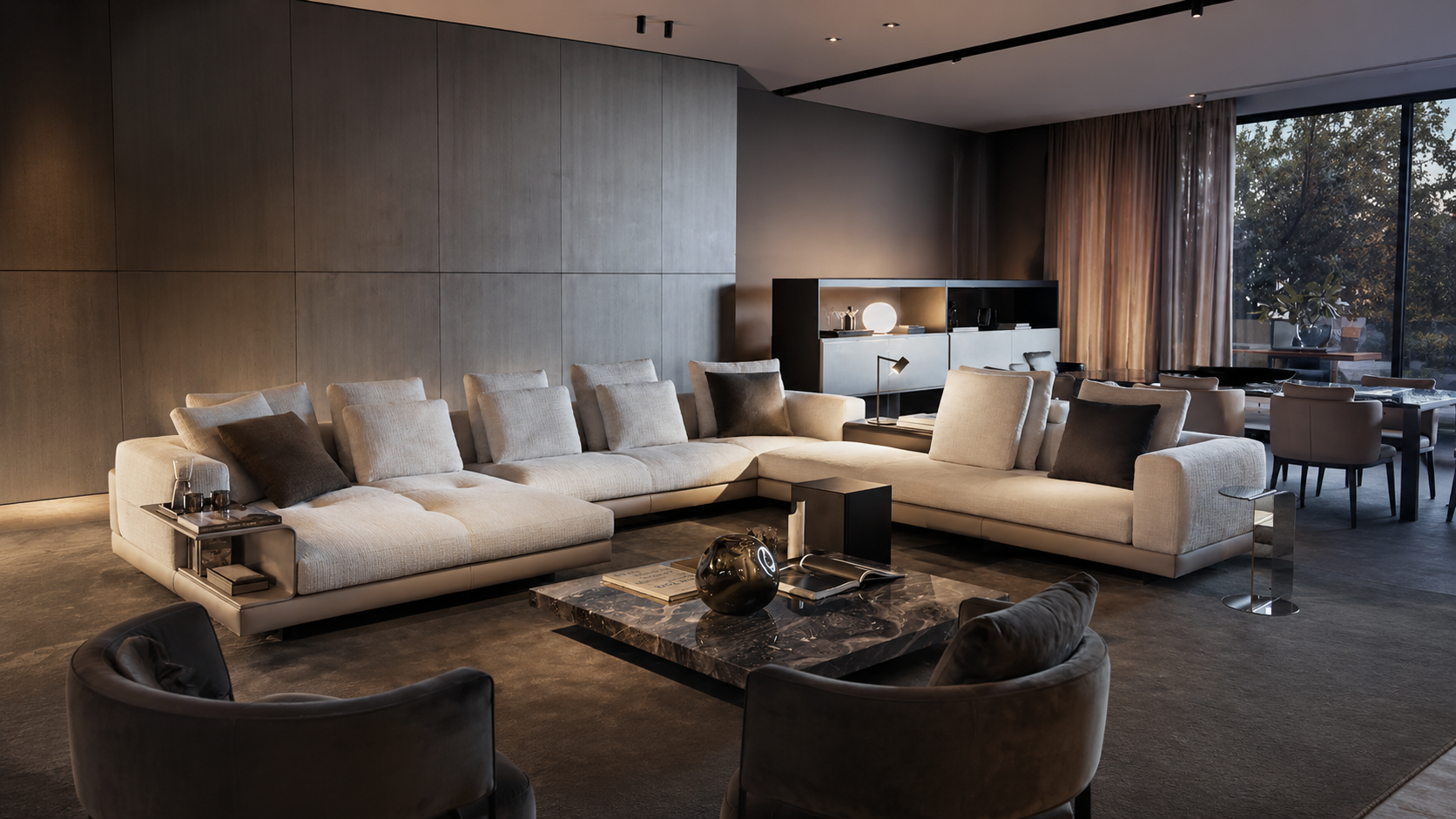 Indoor custom furniture for living, dining and bedroom spaces