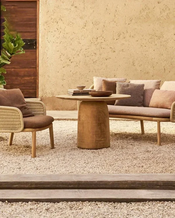 Teak And Woven Outdoor Lounge Set