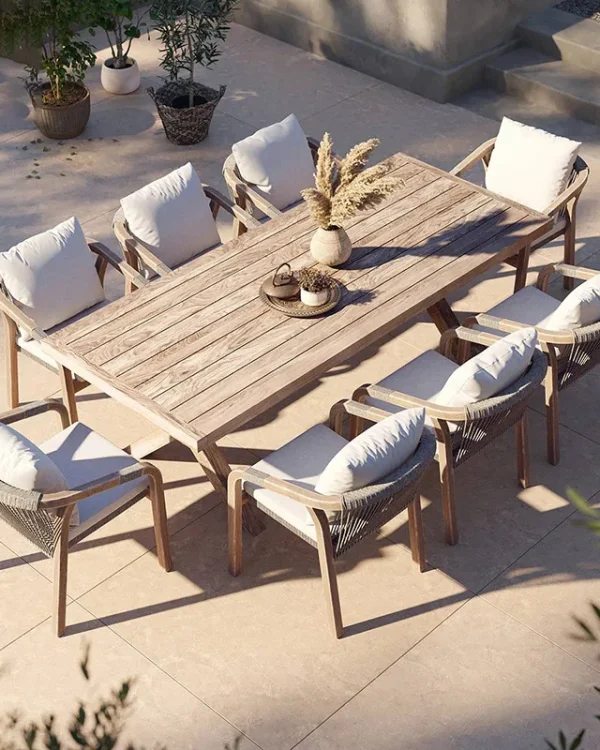 Round Teak Outdoor Dining Set