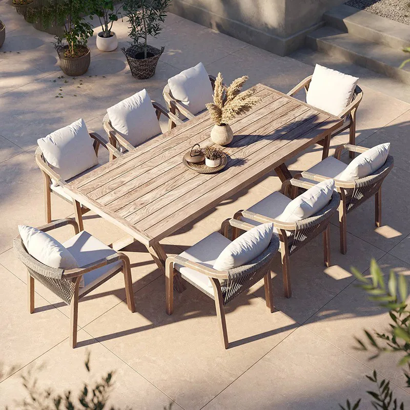 Round Teak Outdoor Dining Set