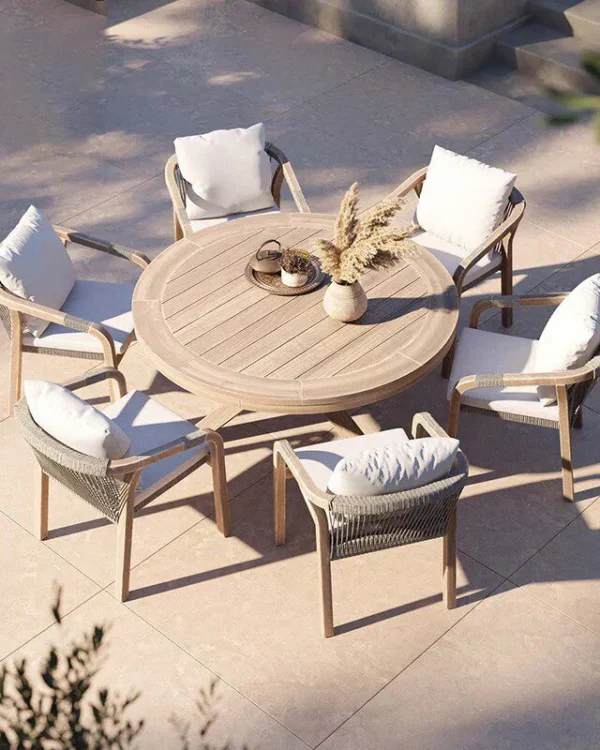 Round Teak Patio Dining Set