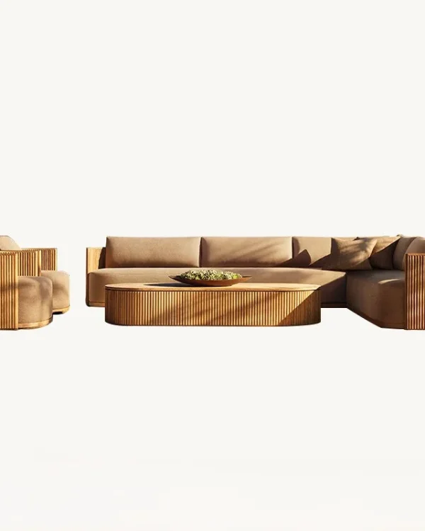 Teak Five-Piece Outdoor Sofa Set