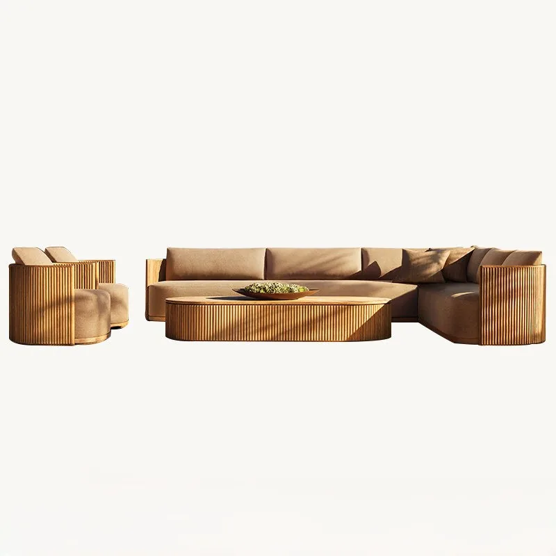 Teak Five-Piece Outdoor Sofa Set